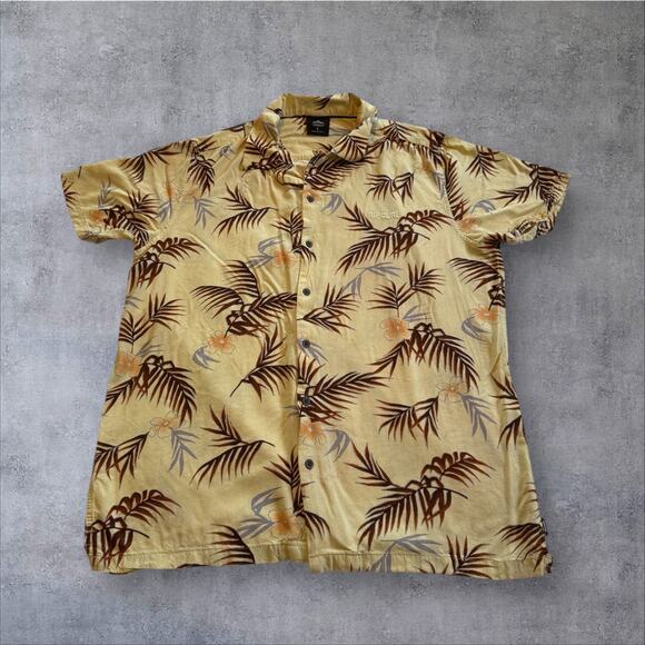 Rip Curl Surf Revival Short Sleeve Button Up Shirt Men’s Large Vintage Yellow - Picture 3 of 10